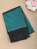 Deep Teal Green Solid Design Soft Silk Fancy Wear Saree with Contrast Border