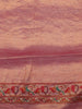 Deep Terracotta Red Floral Vine Thread Embroidered Design Pure Tissue Silk Fancy Saree