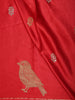 Deep Vermilion Red Floral Butta Woven Design Semi Banarasi Saree with Self Border