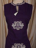 Deep Violet Birds Motif Thread Embroidered Design Cotton Straight Cut Salwar Suit with Dupatta