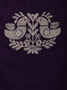 Deep Violet Birds Motif Thread Embroidered Design Cotton Straight Cut Salwar Suit with Dupatta