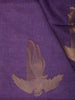 Deep Violet Birds Motif Zari Woven Design Semi Tussar Saree