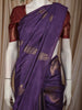 Deep Violet Birds Motif Zari Woven Design Semi Tussar Saree