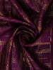 Deep Violet Purple Checked Zari Woven Design Pure Kanchipuram Silk Saree with Contrast Zari Border