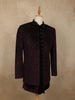 Deep Wine Abstract Zardozi Embroidered Design Velvet Men's Sherwani Suit