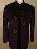Deep Wine Abstract Zardozi Embroidered Design Velvet Men's Sherwani Suit