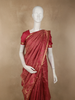 Deep Wine Animal Motif Zari Woven Design Pure Kanchipuram Silk Saree with Zari Border