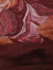 Deep Wine Brown Abstract Floral Printed Design Mixed Cotton Saree