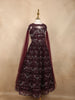 Deep Wine Burgundy Heavy Sequins Embroidered Design Net Kids Lehenga With Sheer Dupatta