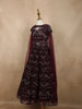 Deep Wine Burgundy Heavy Sequins Embroidered Design Net Kids Lehenga With Sheer Dupatta