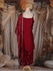 Deep Wine Butta Zari Embroidered Design Silk Salwar Suit with Dupatta