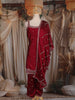 Deep Wine Butta Zari Embroidered Design Silk Salwar Suit with Dupatta