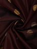 Deep Wine Butta Zari Woven Design Pure Kanchipuram Silk Saree with Contrast Zari Border
