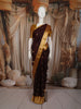 Deep Wine Butta Zari Woven Design Pure Kanchipuram Silk Saree with Contrast Zari Border