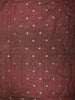 Deep Wine Butta Zari Woven Design Tissue Saree with Designer Lace Border