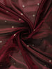 Deep Wine Butta Zari Woven Design Tissue Saree with Designer Lace Border
