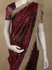 Deep Wine Butta Zari Woven Design Tissue Saree with Designer Lace Border