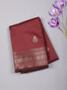 Deep Wine Checked Zari Woven Design Art Silk Saree with Zari Border