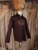 Deep Wine Crown Motif Stone Embellished Design Pure Cotton Party Wear Full Sleeve Men Shirt