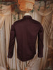 Deep Wine Crown Motif Stone Embellished Design Pure Cotton Party Wear Full Sleeve Men Shirt