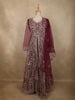 Deep Wine Floral Beads and Zari Embroidered Design Net Mastani Lehenga with Dupatta