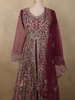 Deep Wine Floral Beads and Zari Embroidered Design Net Mastani Lehenga with Dupatta