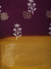 Deep Wine Floral Butta Printed Design Mixed Cotton Saree with Contrast Zari Border