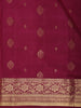 Deep Wine Floral Butta Zari Woven Design Kanchipuram Silk Saree with Floral Zari Border