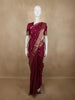 Deep Wine Floral Butta Zari Woven Design Kanchipuram Silk Saree with Floral Zari Border
