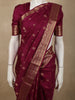 Deep Wine Floral Butta Zari Woven Design Kanchipuram Silk Saree with Floral Zari Border