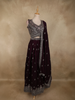 Deep Wine Floral Embroidered Design Georgette Lehenga with Dupatta
