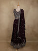 Deep Wine Floral Embroidered Design Georgette Lehenga with Dupatta