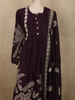 Deep Wine Floral Printed Design Cotton Salwar Suit with Dupatta