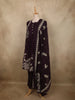 Deep Wine Floral Printed Design Cotton Salwar Suit with Dupatta