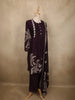 Deep Wine Floral Printed Design Cotton Salwar Suit with Dupatta