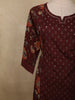 Deep Wine Floral Printed Design Cotton Salwar Suit with Dupatta
