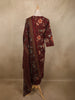Deep Wine Floral Printed Design Cotton Salwar Suit with Dupatta