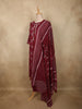 Deep Wine Floral Printed Design Cotton Straight Cut Salwar Suit with Dupatta