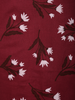 Deep Wine Floral Printed Design Cotton Straight Cut Salwar Suit with Dupatta