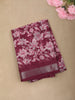 Deep Wine Floral Printed Design Linen Cotton Casual Wear Saree