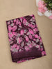 Deep Wine Floral Printed Design Linen Cotton Casual Wear Saree