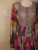 Deep Wine Floral Printed Design Synthetic Anarkali Salwar Suit with Dupatta