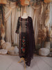 Deep Wine Floral Printed and Beads Embroidered Design Semi Silk Party Wear Straight Cut Salwar Suit with Matching Dupatta