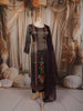 Deep Wine Floral Printed and Beads Embroidered Design Semi Silk Party Wear Straight Cut Salwar Suit with Matching Dupatta