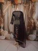 Deep Wine Floral Printed and Beads Embroidered Design Semi Silk Party Wear Straight Cut Salwar Suit with Matching Dupatta