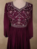Deep Wine Floral Sequins Embroidered Design Georgette Gown with Dupatta
