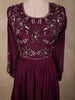 Deep Wine Floral Sequins Embroidered Design Georgette Gown with Dupatta