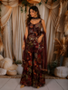 Deep Wine Floral Sequins Embroidered Design Georgette Palazzo Suit with Choker Dupatta