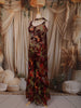 Deep Wine Floral Sequins Embroidered Design Georgette Palazzo Suit with Choker Dupatta