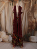 Deep Wine Floral Sequins Embroidered Design Georgette Palazzo Suit with Choker Dupatta